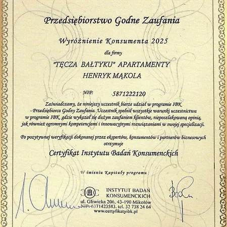 Tecza Baltyku Apartman *